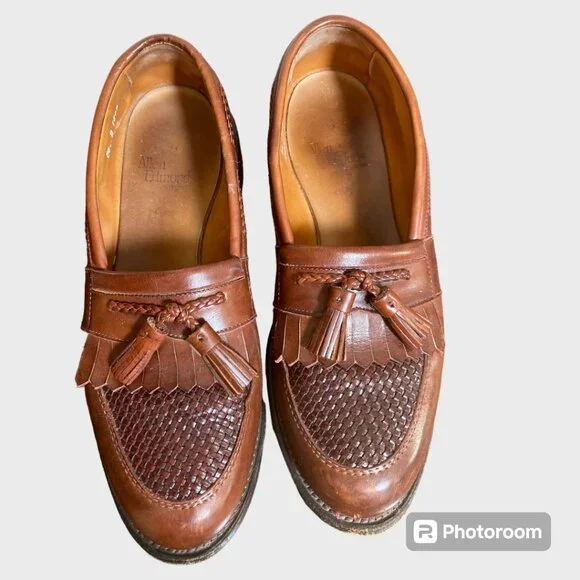 Allen Edmonds Cody Woven Tassel Loafers Shoes‎ Mens Size 9.5D Brown Leather Allen Edmonds Cody 1849 Brown Calfskin Leather Tassel  main image 4